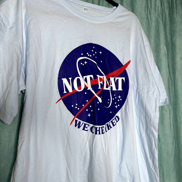 Amazon NWOT Not Flat We Checked NASA Blue Short Sleeve T-Shirt XL - Picture 4 of 4